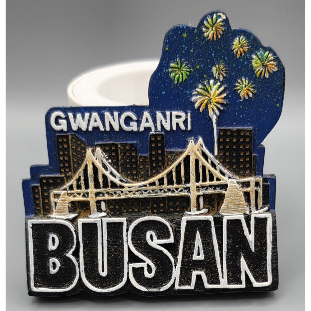 Gwangalli Busan South Korea Souvenir Magnet Gwangan Bridge Fireworks 3D